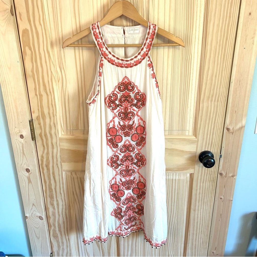 Lula Soul Beaded Embroidered Swing Dress. Size Medium.